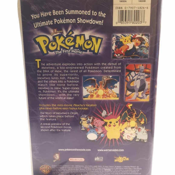 Vintage 2000 Pokemon The First Movie Mewtwo vs Mew VHS Tape Canadian Home Video - Picture 2 of 9